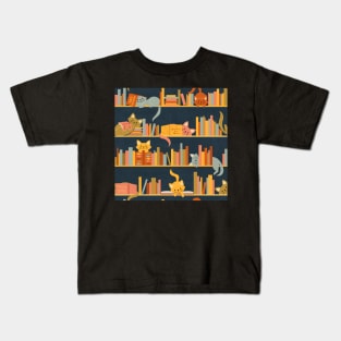 Cozy Cats and Books Kids T-Shirt